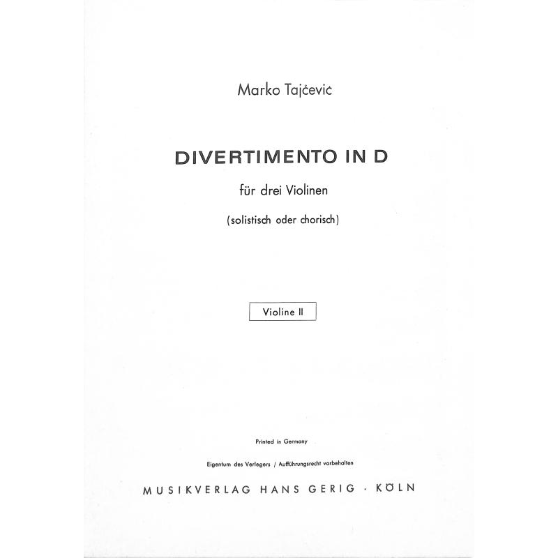 Titelbild für HG 560-VL2 - Divertimento D-Dur