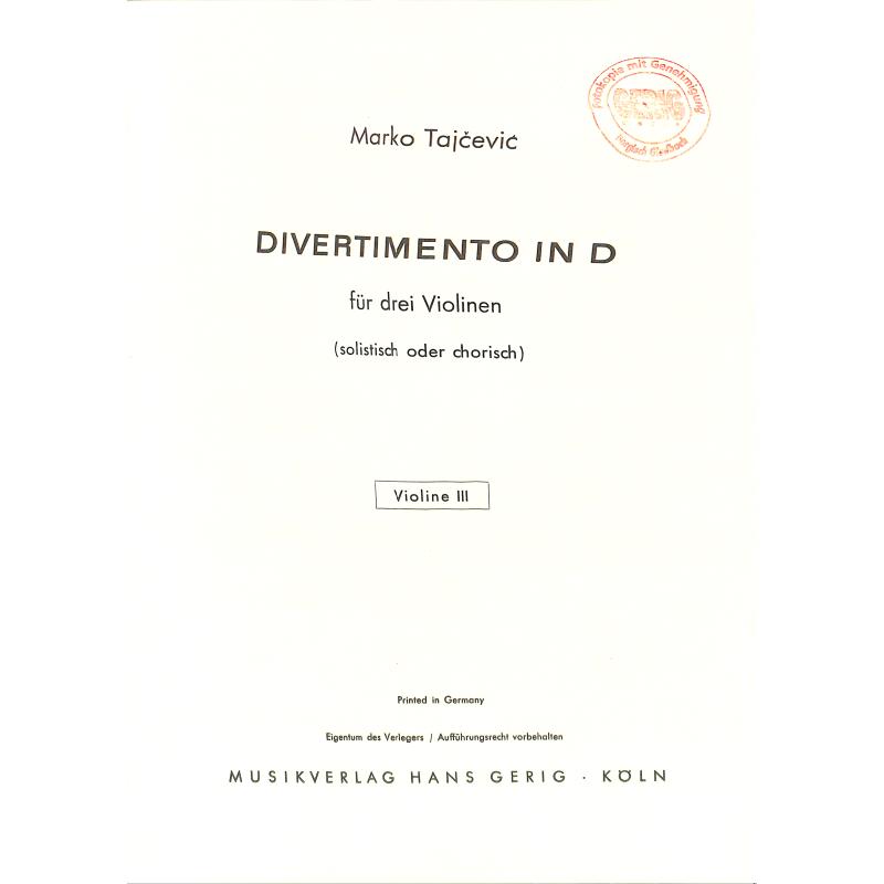 Titelbild für HG 560-VL3 - Divertimento D-Dur