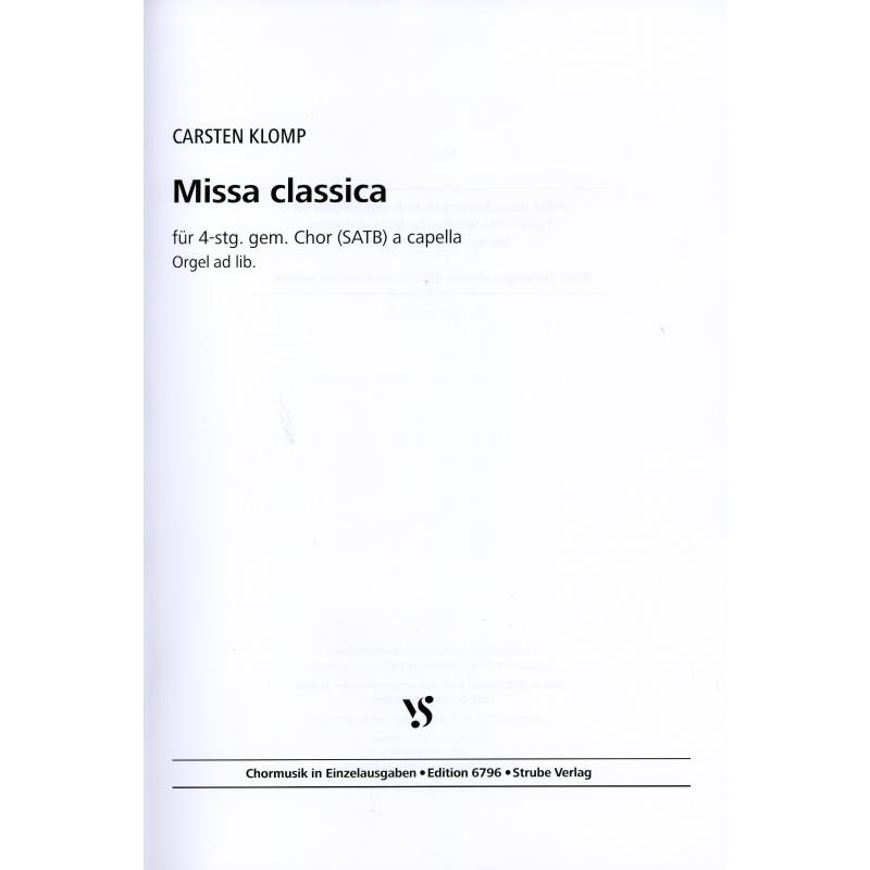 Titelbild für VS 6796 - Missa classica