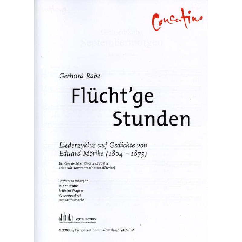 Titelbild für CONCERTINO 24690 - Flücht'ge Stunden