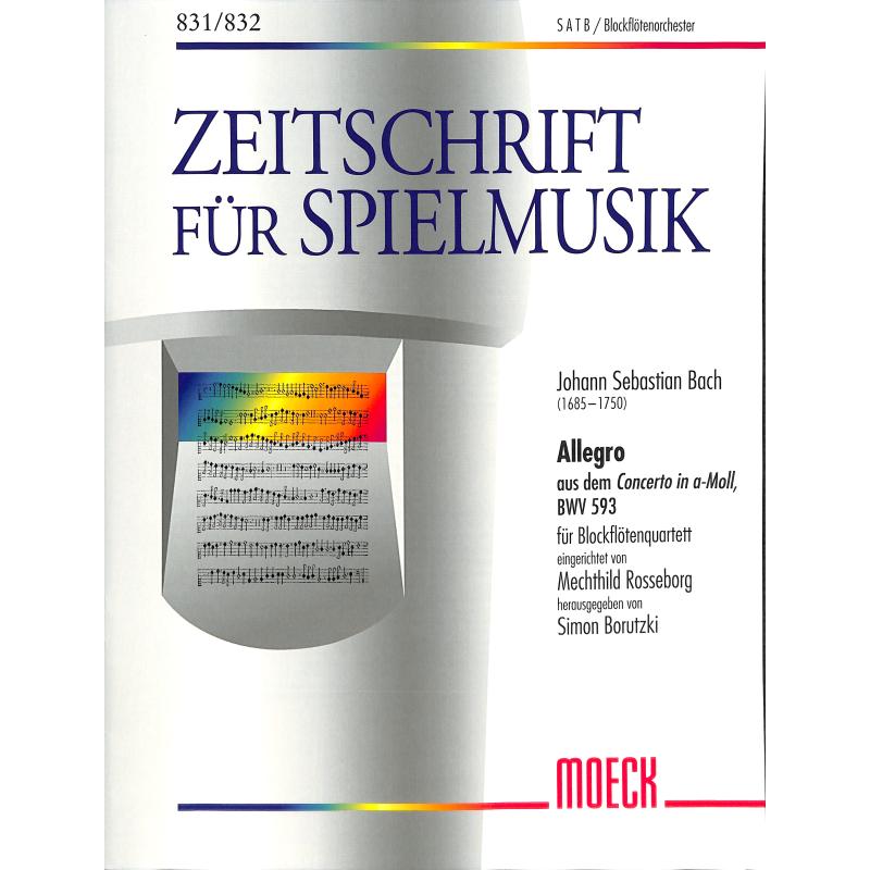 Titelbild für ZFS 831-832 - ALLEGRO (AUS KONZERT A-MOLL BWV 593)