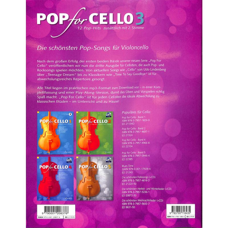 Notenbild für ED 21757D - Pop for Cello 3