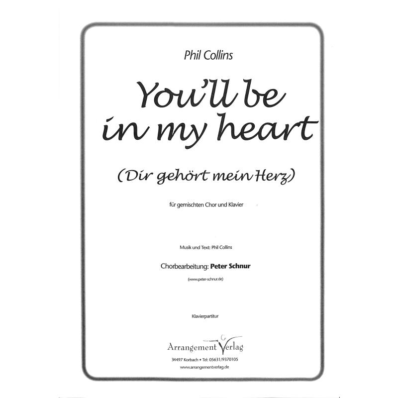 Titelbild für ARRANG -SG447E-KLAV - YOU'LL BE IN MY HEART