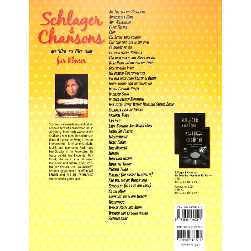 Notenbild für D 636-CD - SCHLAGER + CHANSONS DER 50ER BIS 70ER JAHRE