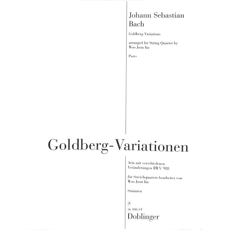 Titelbild für DO 36108-ST - GOLDBERG VARIATIONEN BWV 988