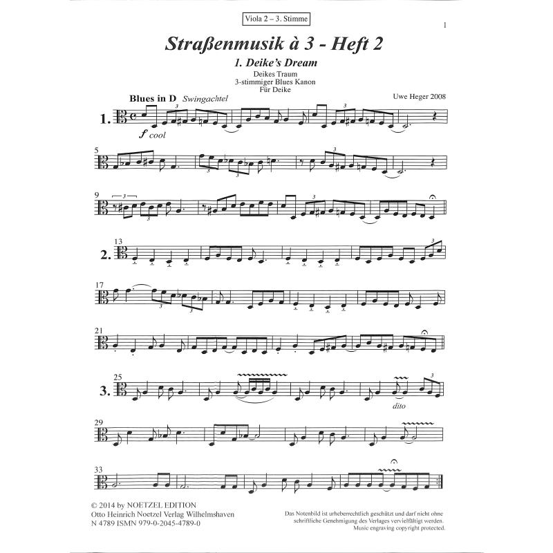 Titelbild für N 4789 - Strassenmusik a 3 Bd 2