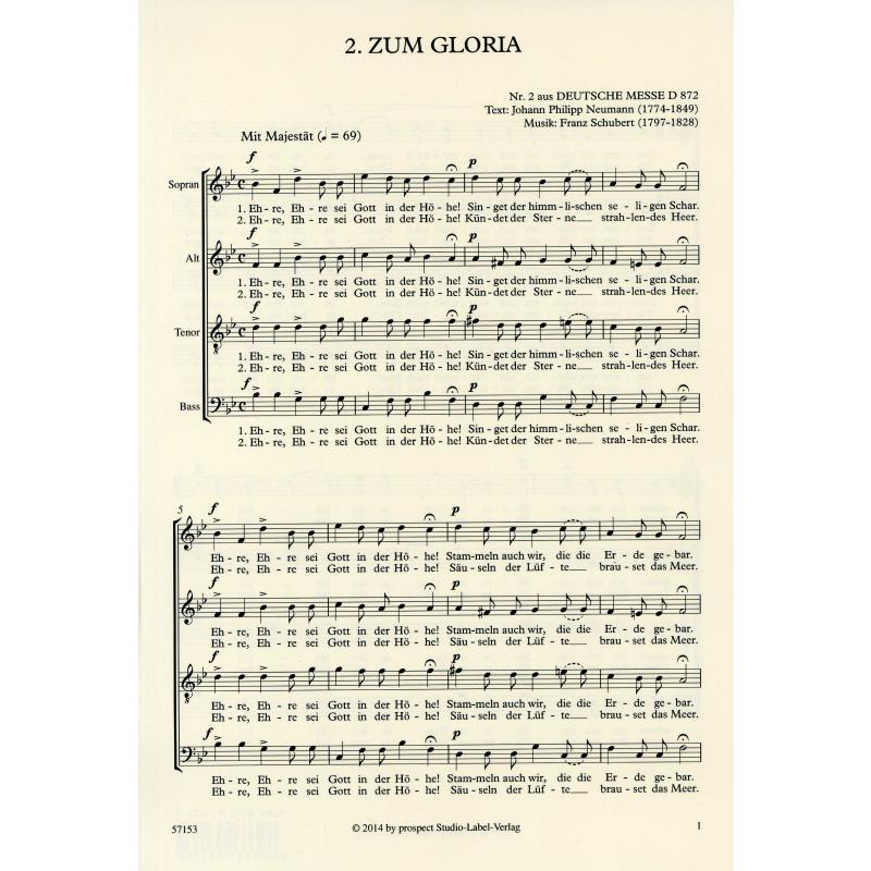Titelbild für PROSPECT 57153 - Zum Gloria D 872/2 (Deutsche Messe)