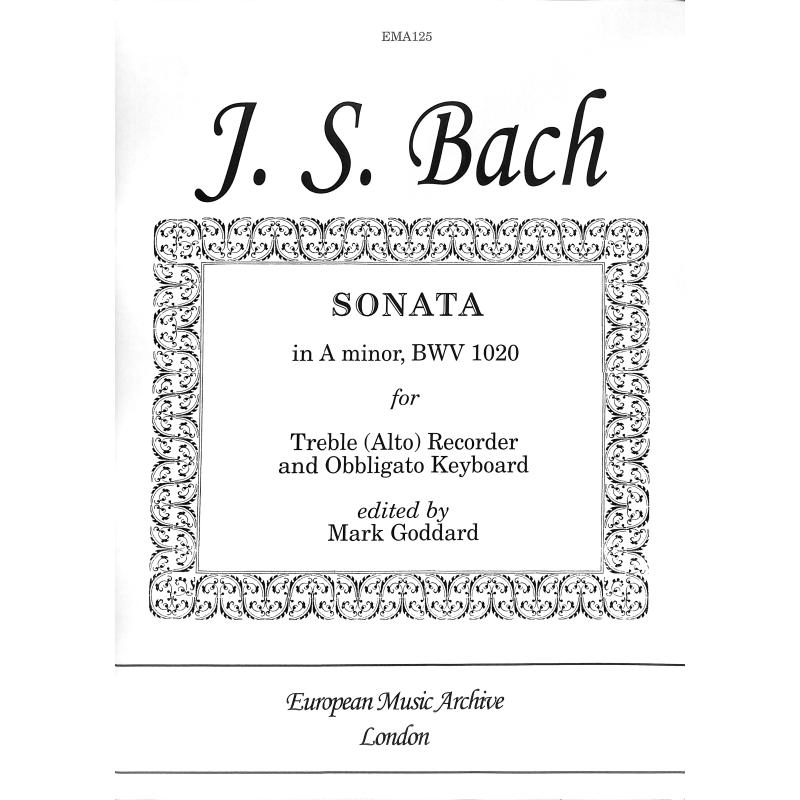 Titelbild für SPARTAN -EMA125 - Sonate a-moll BWV 1020