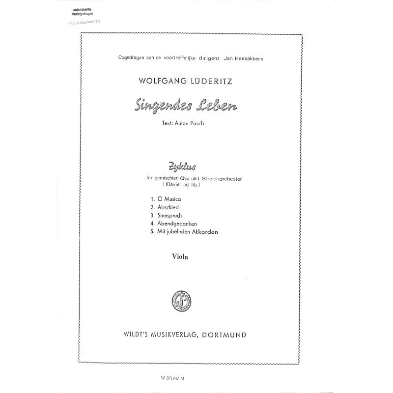 Titelbild für WILDT 1947-VA - Singendes Leben | Zyklus