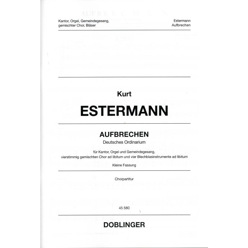 Titelbild für DO 45580-01 - Aufbrechen | Deutsches Ordinarium