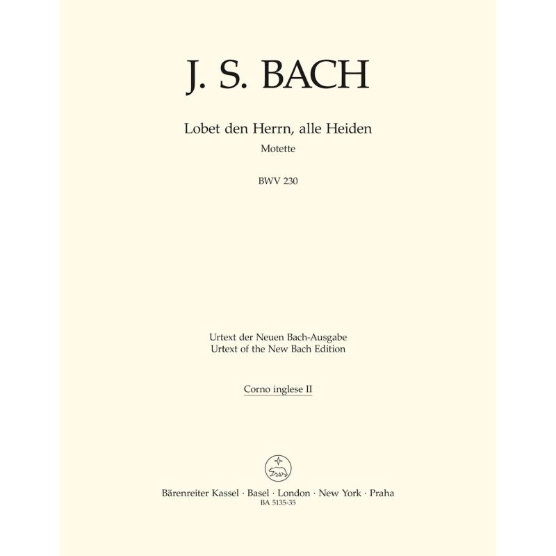 Titelbild für BA 5135-35 - Lobet den Herrn alle Heiden BWV 230