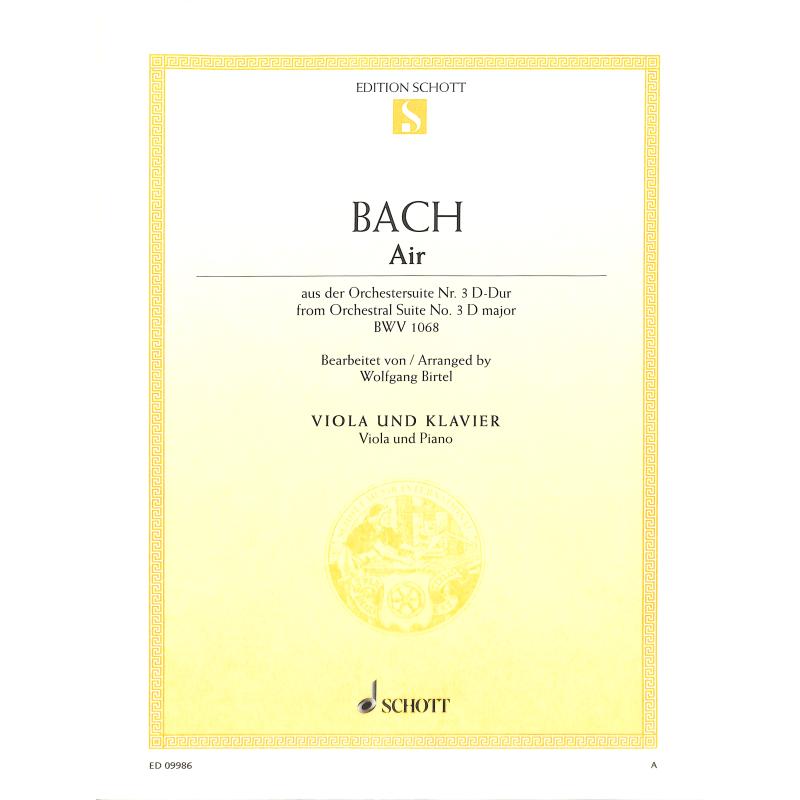 Titelbild für ED 09986 - AIR (ORCHESTERSUITE 3 D-DUR BWV 1068)