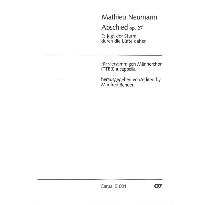 Titelbild für CARUS 9601-00 - Abschied op 27