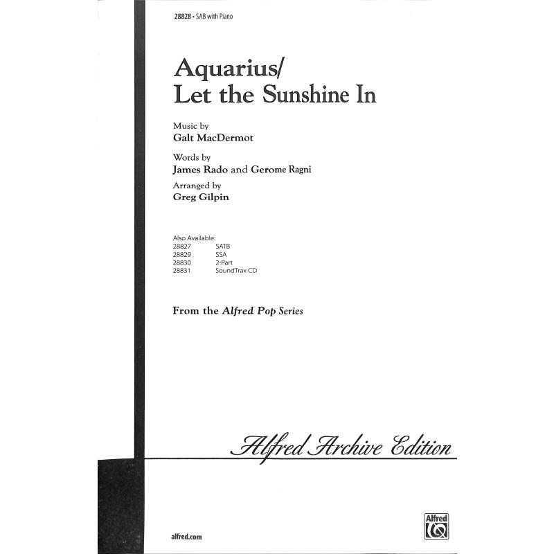 Titelbild für ALF 28828 - AQUARIUS / LET THE SUNSHINE IN