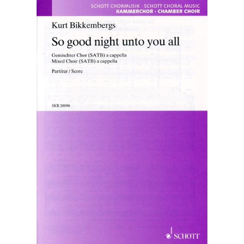 Titelbild für SKR 20098 - SO GOOD NIGHT UNTO YOU ALL