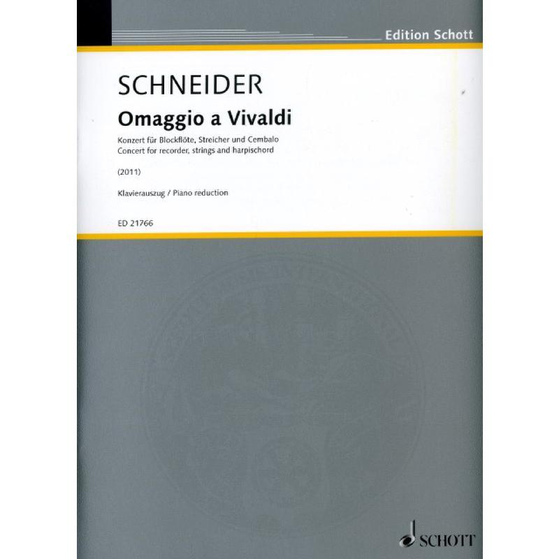 Titelbild für ED 21766 - Omaggio a Antonio Vivaldi