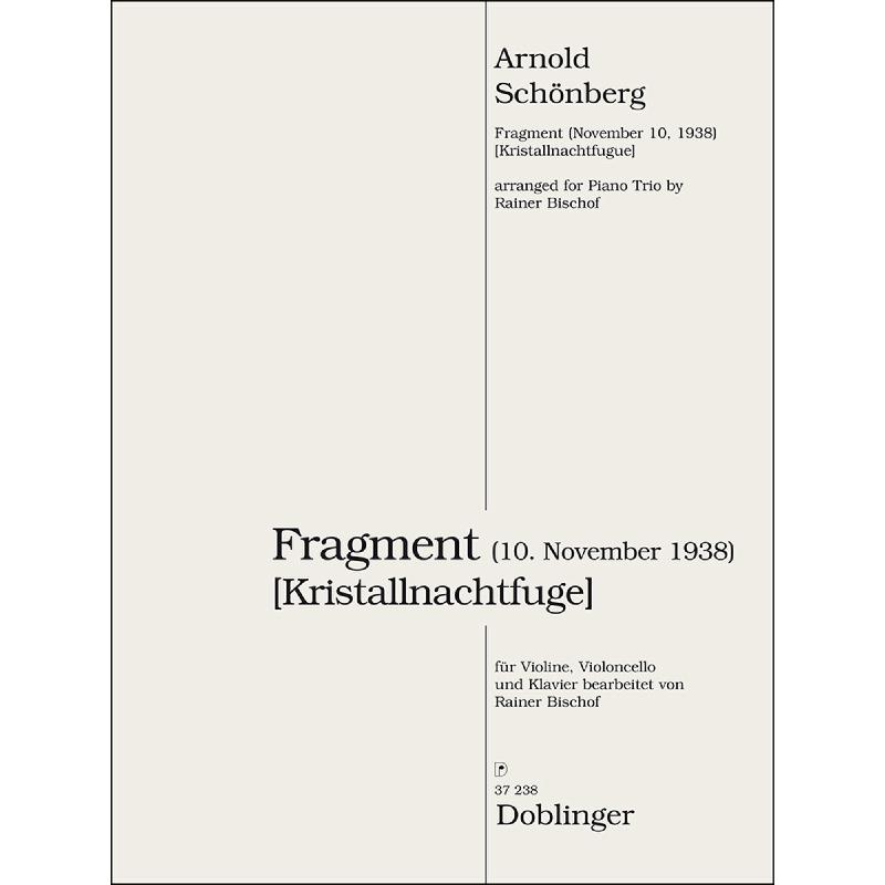 Titelbild für DO 37238 - Fragment (Kristallnachtfuge)