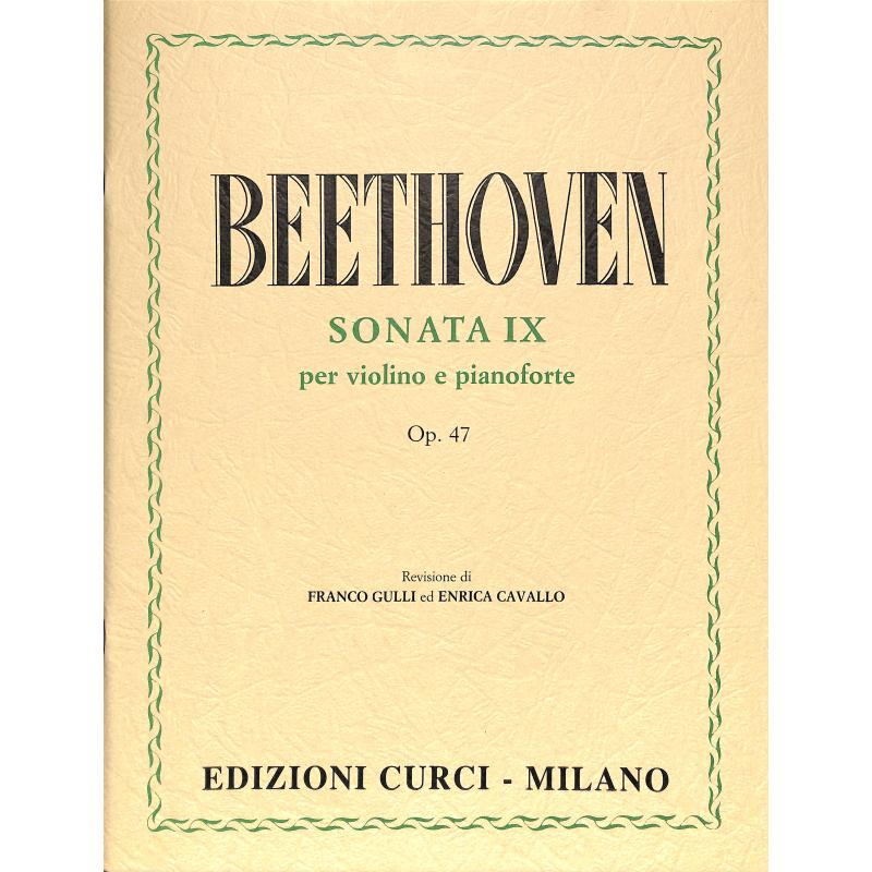 Titelbild für CURCI 10500 - Sonate 9 A-Dur op 47 (Kreutzer)