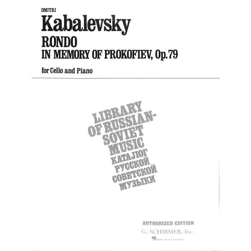 Titelbild für HL 50336170 - Rondo in memory of Prokofieff op 79