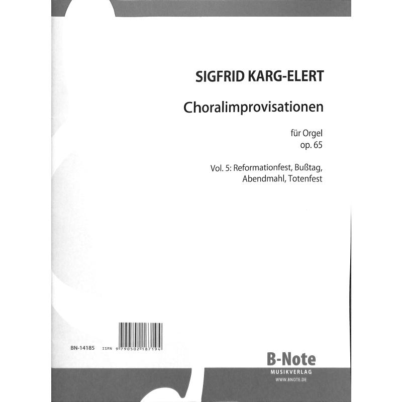 Titelbild für BNOTE -BN14185 - Choralimprovisationen op 65/5