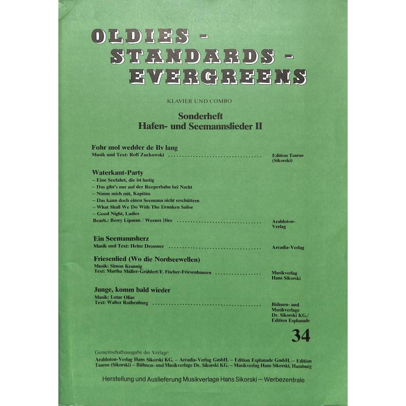 Titelbild für SIK 6-4905-34 - Oldies Standards Evergreens 34
