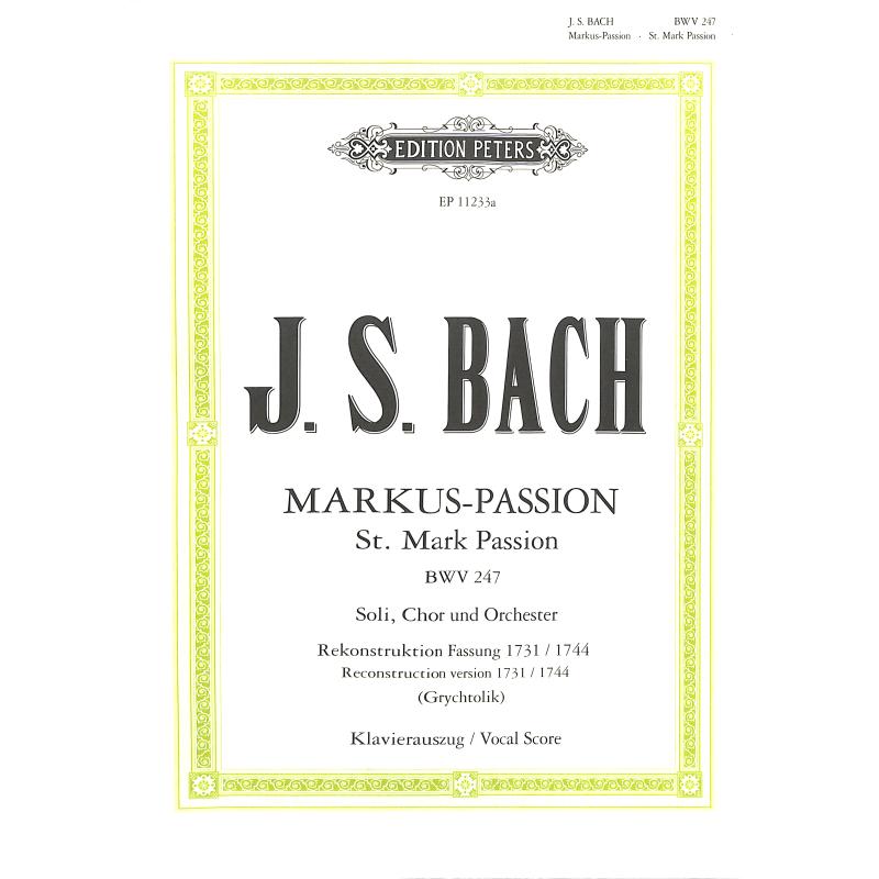 Titelbild für EP 11233A - Markus Passion BWV 247 - Rekonstruktion