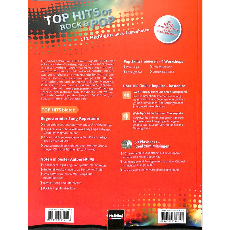 Notenbild für HELBL -S7785 - TOP HITS OF ROCK + POP