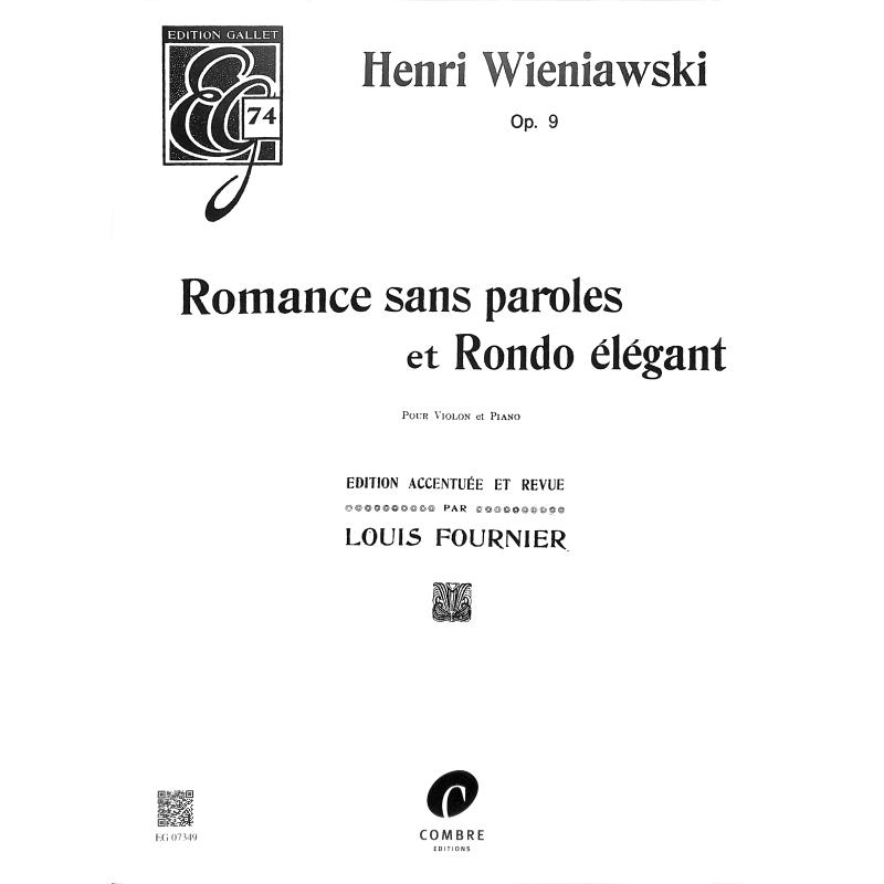 Titelbild für COMBRE -EG07349 - Romance sans paroles et rondo elegant op 9