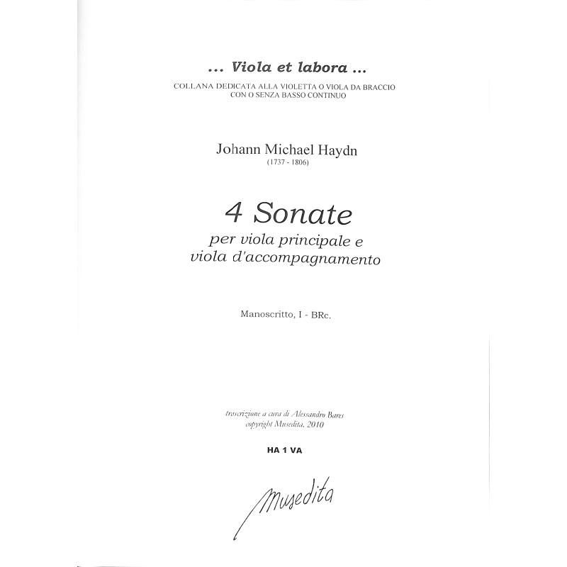 Titelbild für MUSEDITA -HA1VA - 4 Sonaten