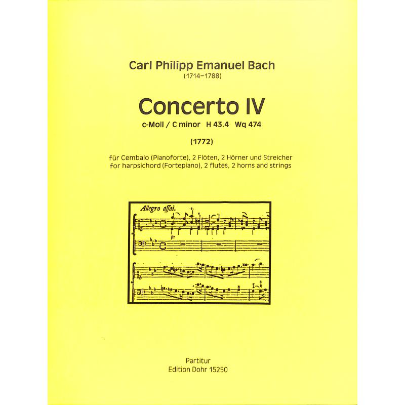 Titelbild für DOHR 15250 - Konzert c-moll WQ 474