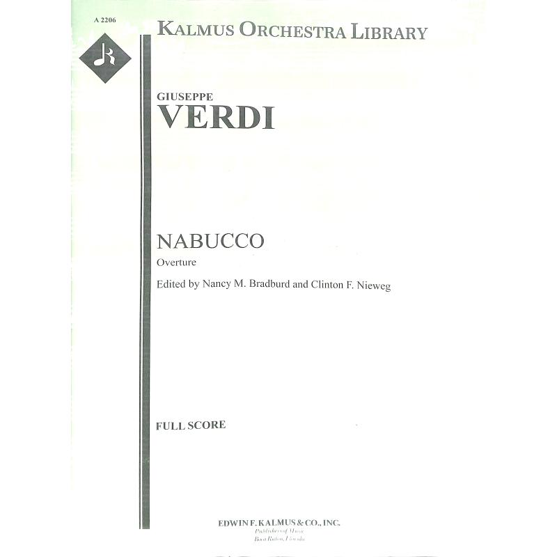 Titelbild für KALMUS -A2206-SCORE - Nabucco - Ouvertuere