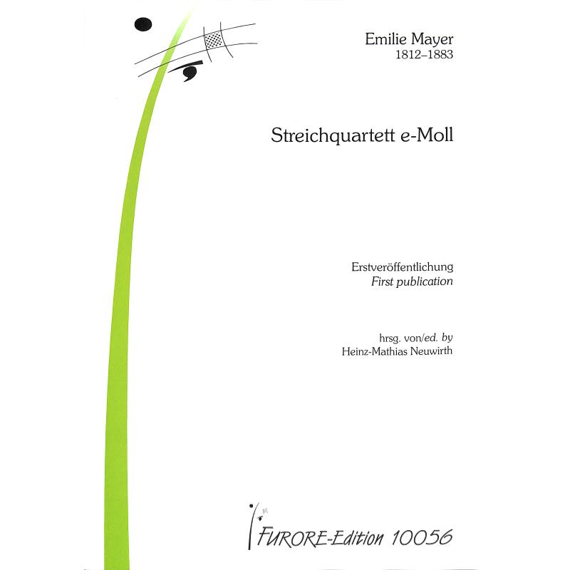 Titelbild für FUE 10056 - Quartett e-moll