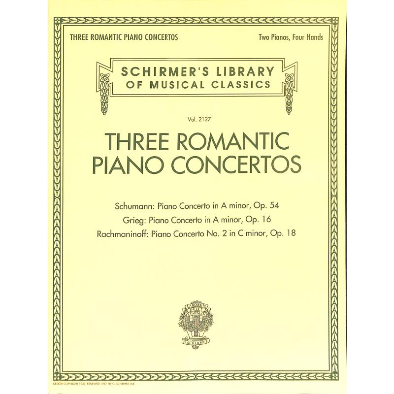 Titelbild für HL 50600753 - 3 romantic piano concertos