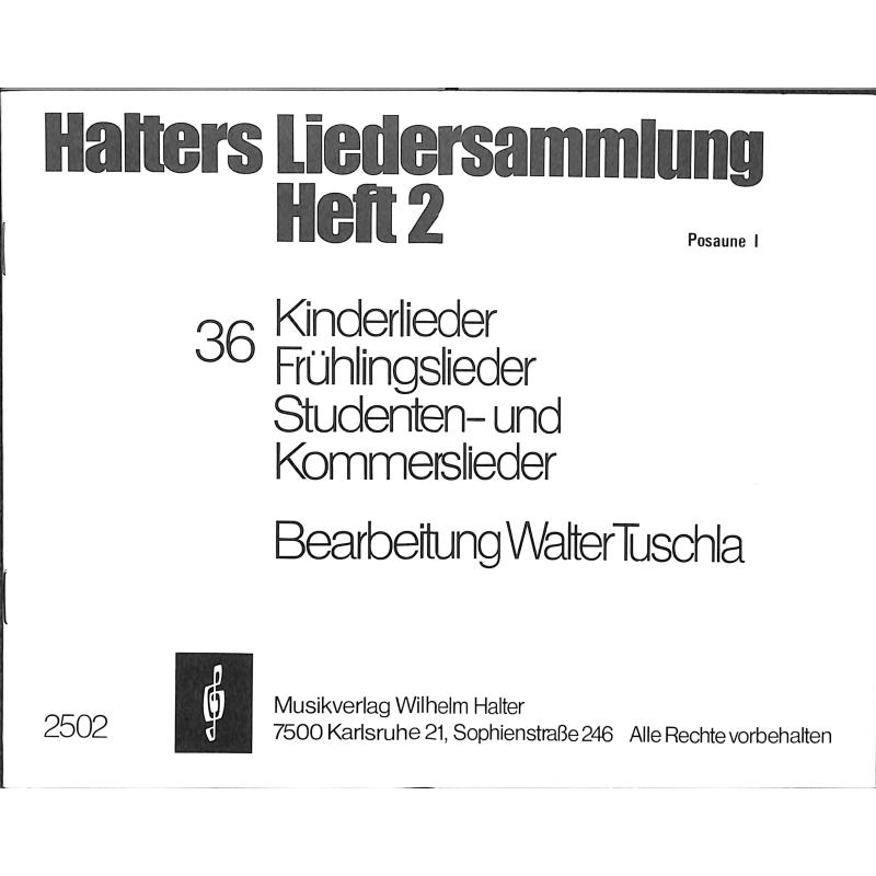 Titelbild für HAL 2502-POS1 - Halters Liedersammlung 2