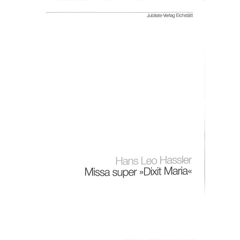 Titelbild für RM 417-PART - Missa super dixit maria