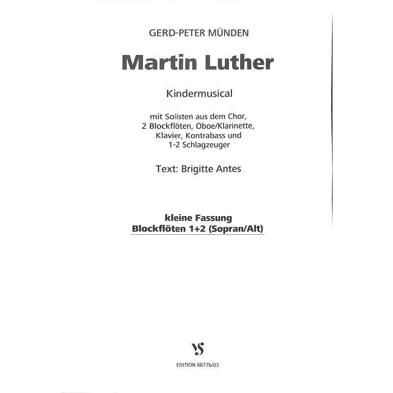 Titelbild für VS 6877B-03 - MARTIN LUTHER - DAS MUSICAL