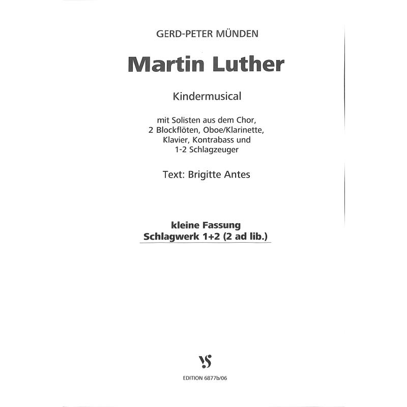 Titelbild für VS 6877B-06 - MARTIN LUTHER - DAS MUSICAL