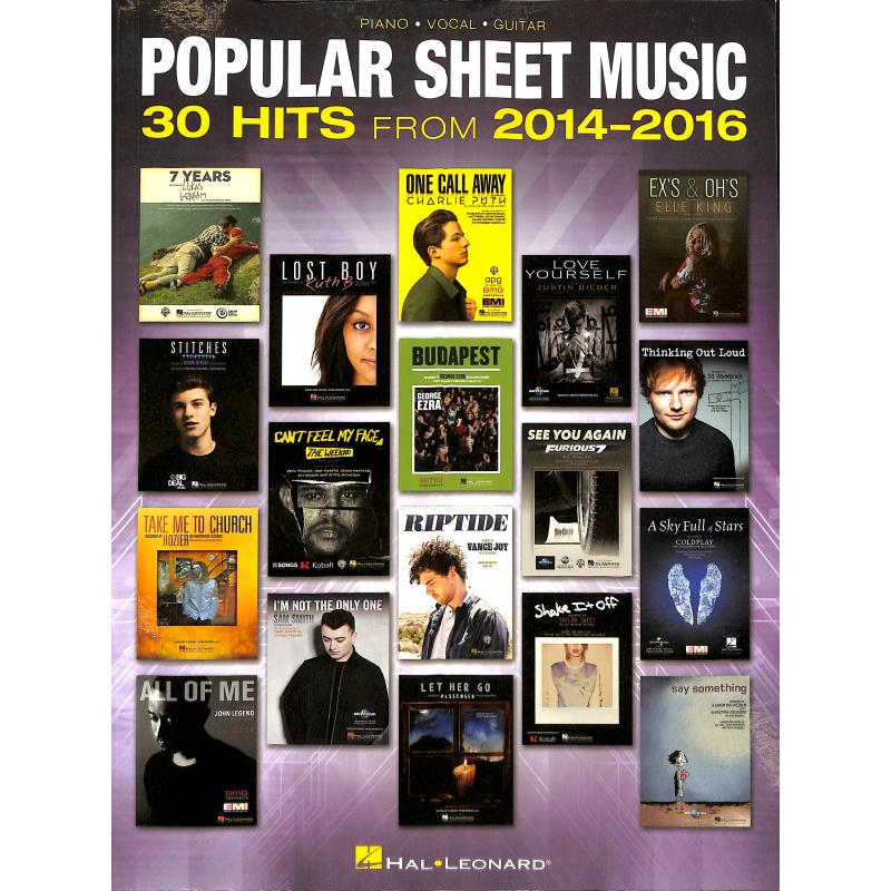 Titelbild für HL 174335 - Popular sheet music - 30 hits from 2014-2016