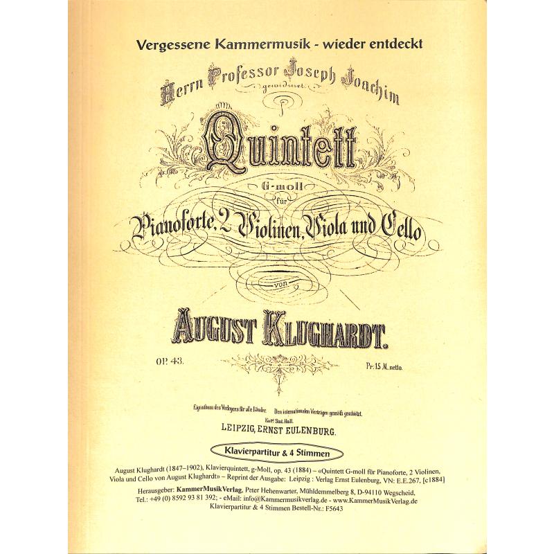 Titelbild für KMV -F5643 - Quintett g-moll op 43