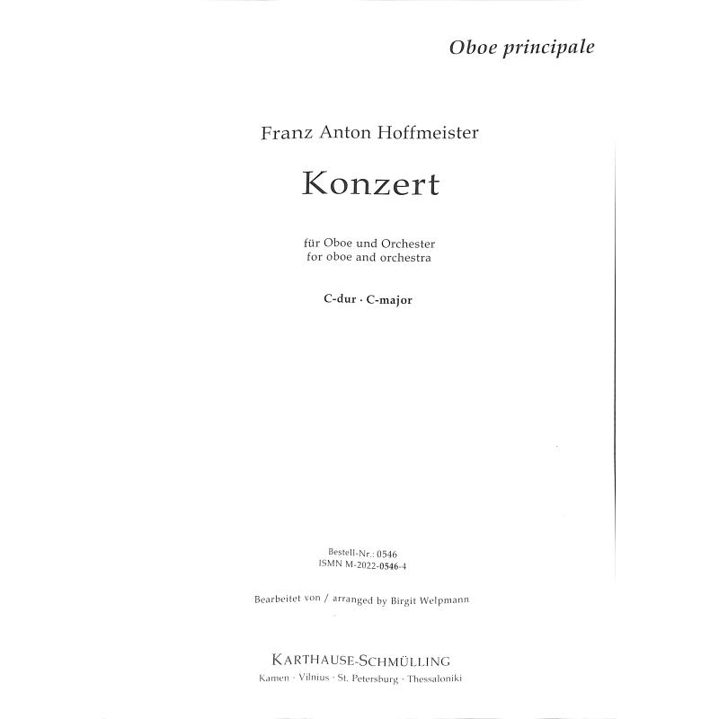 Titelbild für K 546 - Konzert C-Dur