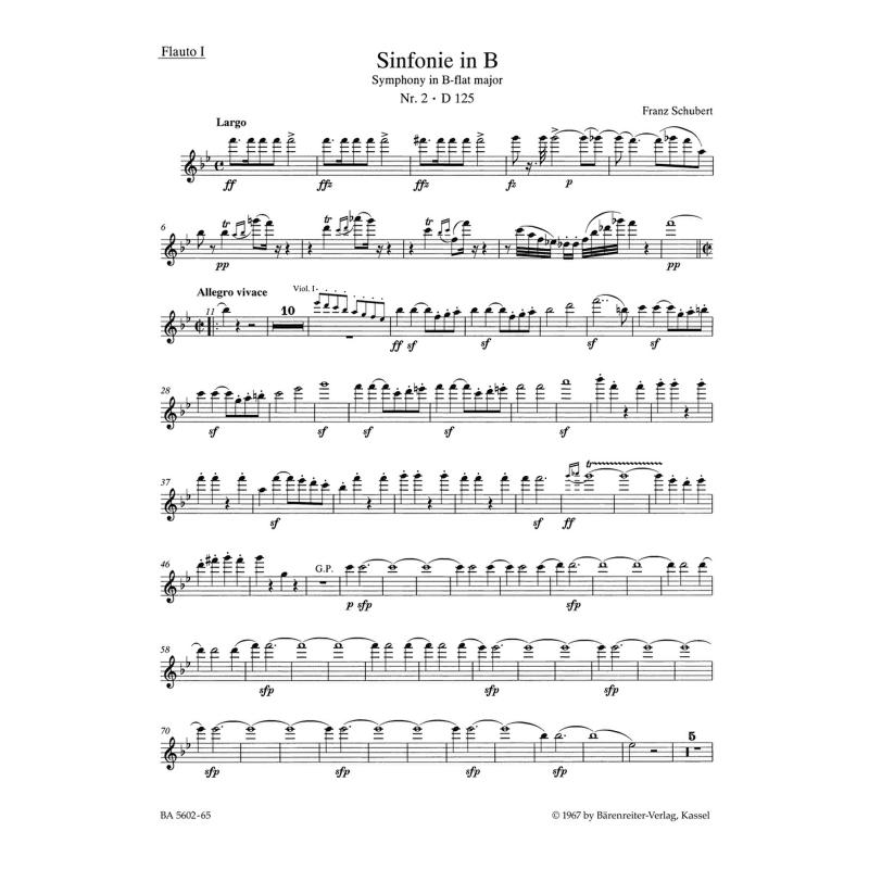 Titelbild für BA 5602-65 - Sinfonie 2 B-Dur D 125