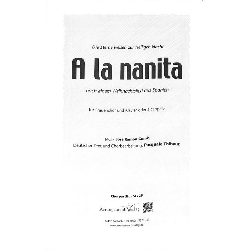 Titelbild für ARRANG -SF729 - A la nanita nana