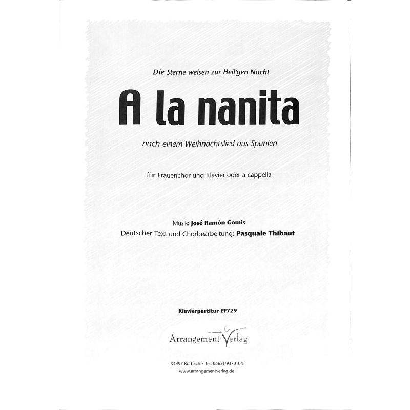 Titelbild für ARRANG -PF729 - A la nanita nana
