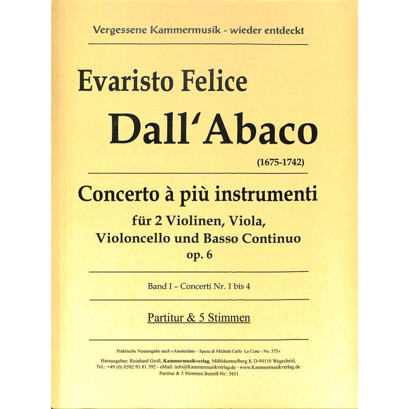 Titelbild für KMV 5451 - Concerto a piu istrumenti C-Dur op 6/1 | Concerto a piu istrumenti h-m
