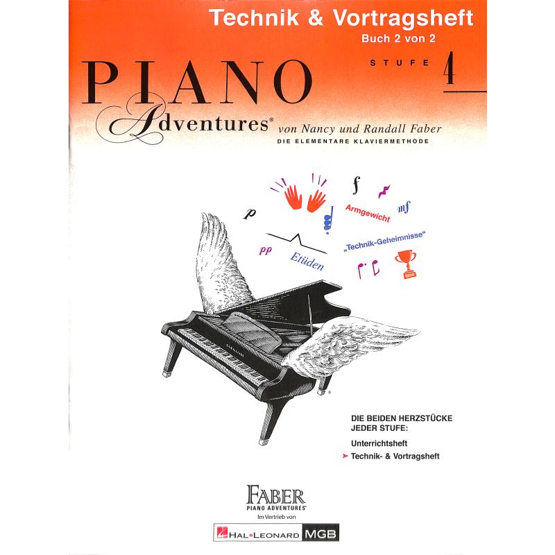 Titelbild für HL 244171 - Piano adventures 4 - Technik + Vortragsheft 2/2