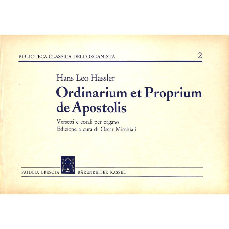 Titelbild für ARMELIN -BCO-002 - ORDINARIUM ET PROPRIUM DE APOSTOLIS