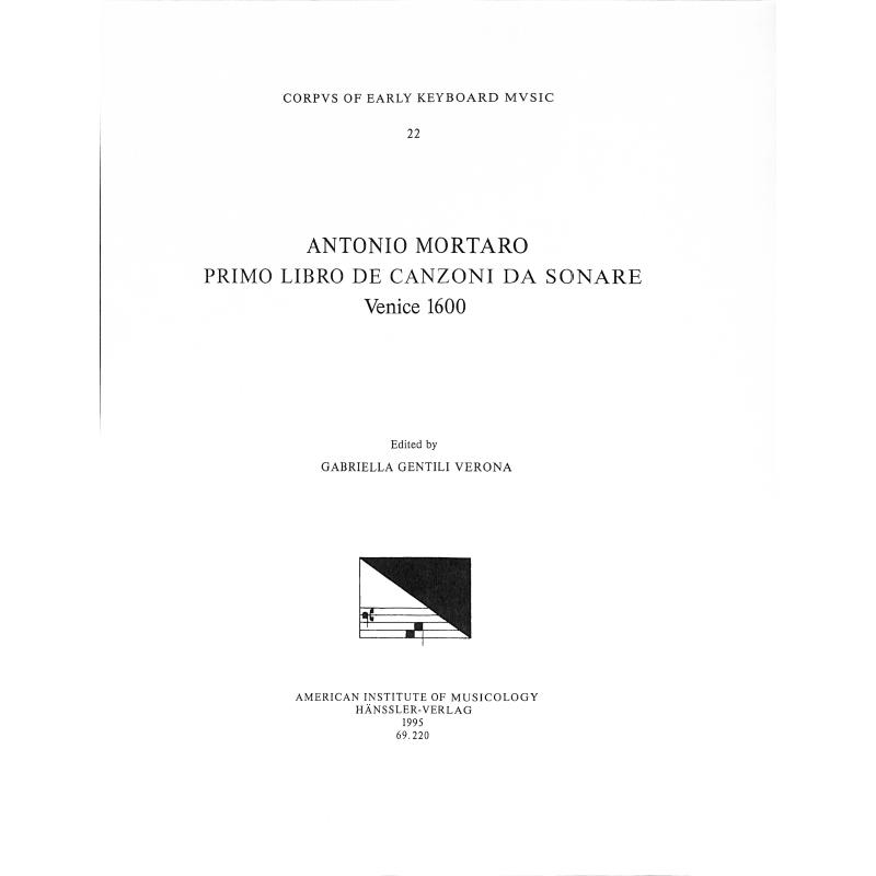 Titelbild für CEKM 022-POD - Primo libro de canzoni da sonare
