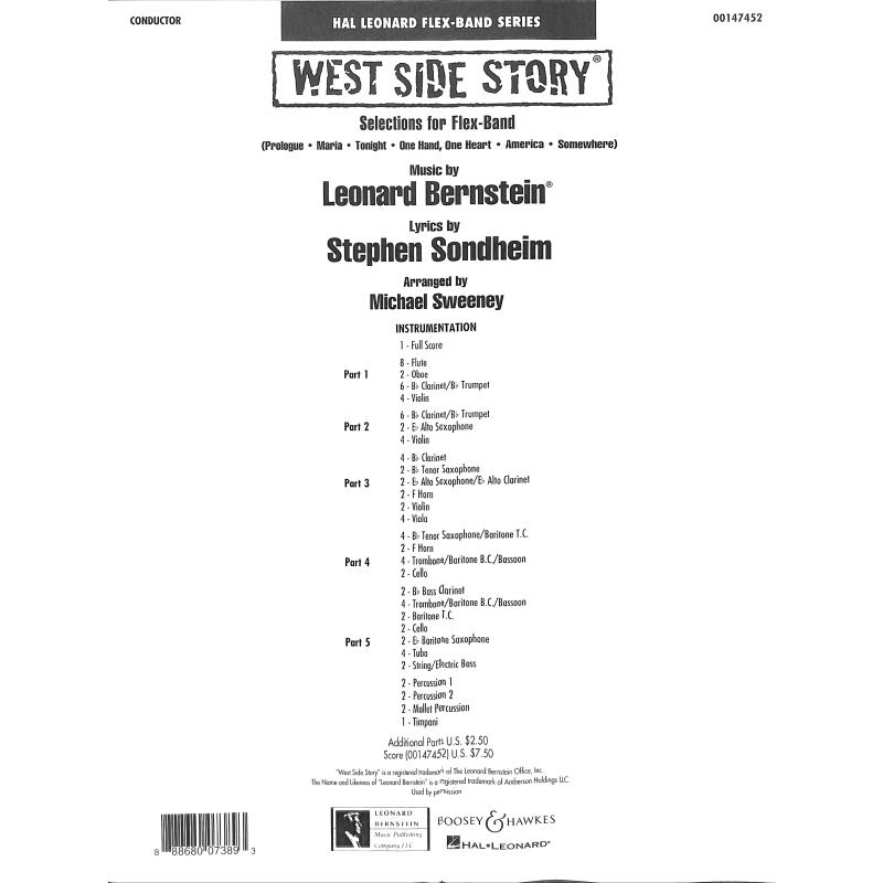 Titelbild für HL 147452 - West Side Story - Selections