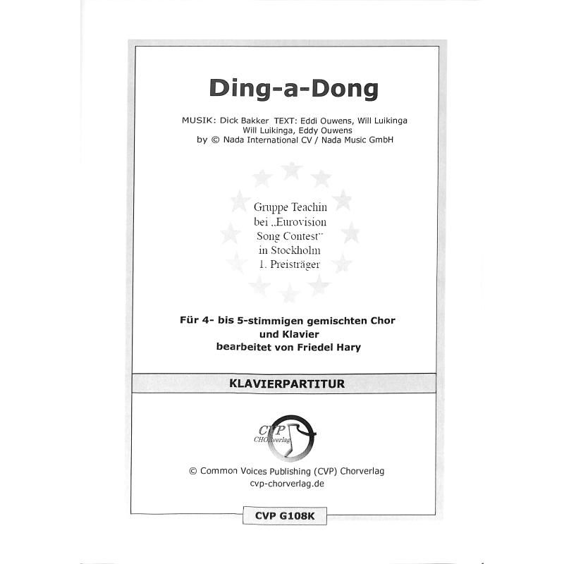 Titelbild für ARRANG -G108K - Ding a dong