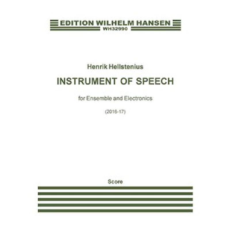 Titelbild für WH 32990 - Instrument of speech